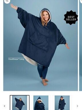 Plush Oversized Comfy brand (Hooded Wearable Blanket) - Navy